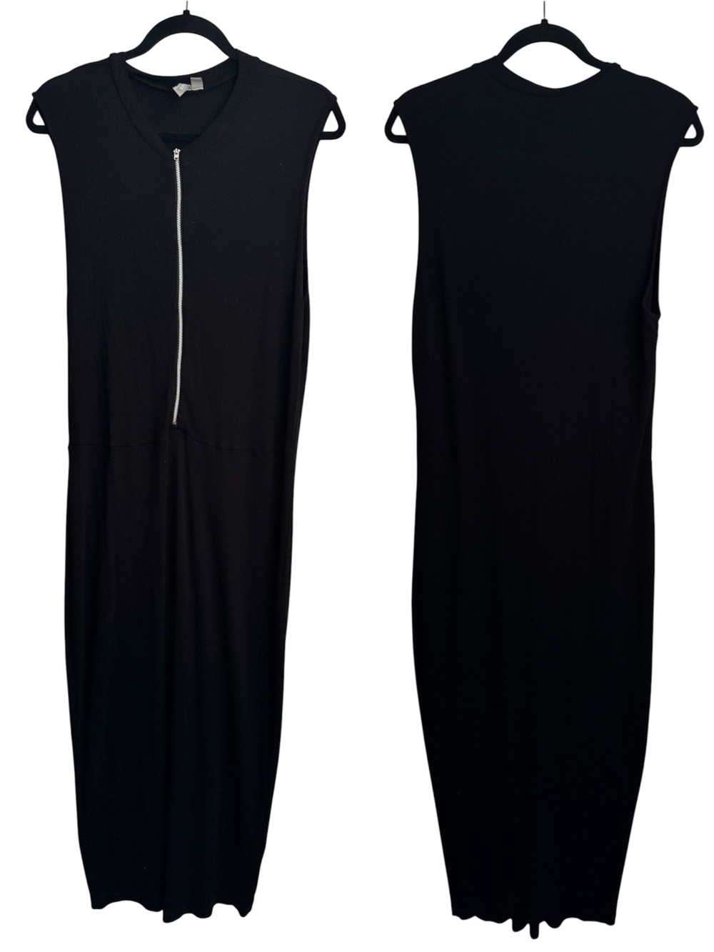ASOS Black Ribbed Bodycon Dress, Size 18